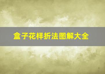 盒子花样折法图解大全