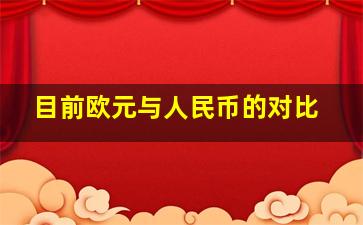 目前欧元与人民币的对比