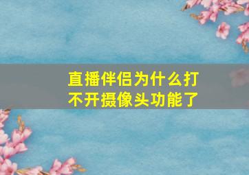 直播伴侣为什么打不开摄像头功能了