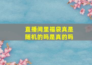 直播间里福袋真是随机的吗是真的吗