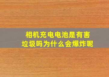 相机充电电池是有害垃圾吗为什么会爆炸呢