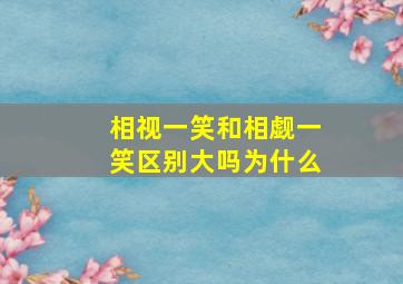 相视一笑和相觑一笑区别大吗为什么