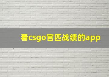 看csgo官匹战绩的app