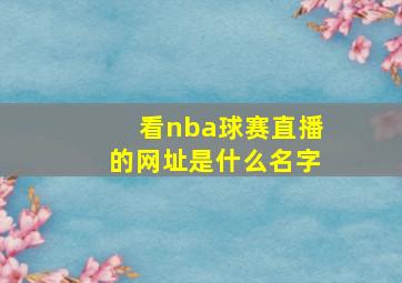 看nba球赛直播的网址是什么名字