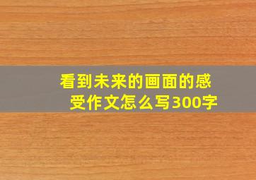 看到未来的画面的感受作文怎么写300字