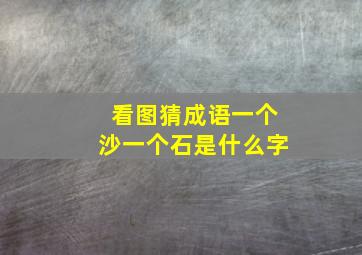 看图猜成语一个沙一个石是什么字