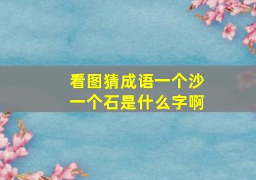 看图猜成语一个沙一个石是什么字啊