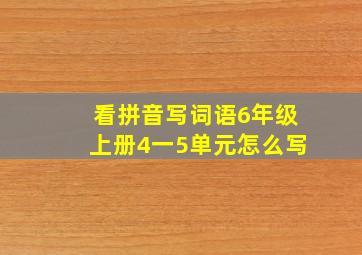 看拼音写词语6年级上册4一5单元怎么写