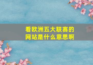 看欧洲五大联赛的网站是什么意思啊