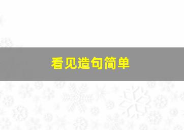 看见造句简单