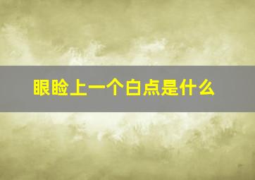 眼睑上一个白点是什么