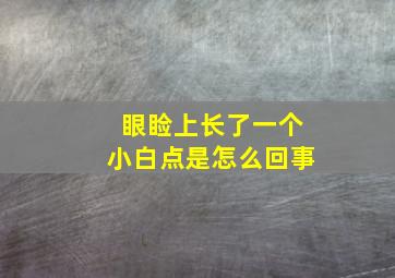 眼睑上长了一个小白点是怎么回事