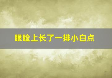 眼睑上长了一排小白点