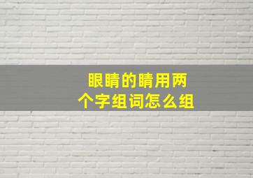 眼睛的睛用两个字组词怎么组