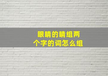 眼睛的睛组两个字的词怎么组