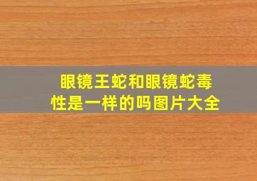 眼镜王蛇和眼镜蛇毒性是一样的吗图片大全