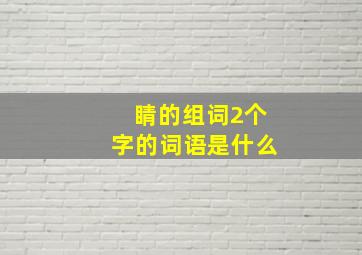 睛的组词2个字的词语是什么