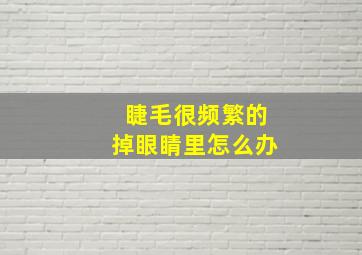 睫毛很频繁的掉眼睛里怎么办