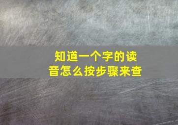 知道一个字的读音怎么按步骤来查