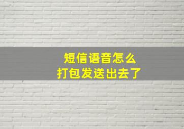 短信语音怎么打包发送出去了