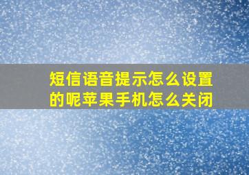 短信语音提示怎么设置的呢苹果手机怎么关闭