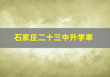 石家庄二十三中升学率