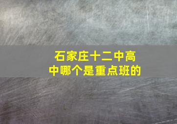 石家庄十二中高中哪个是重点班的