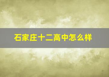 石家庄十二高中怎么样