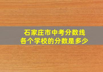 石家庄市中考分数线各个学校的分数是多少