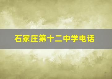 石家庄第十二中学电话