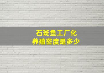 石斑鱼工厂化养殖密度是多少