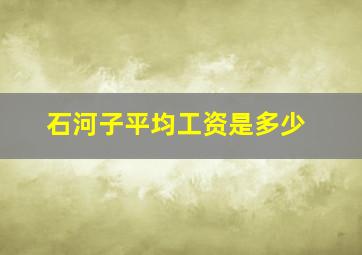 石河子平均工资是多少