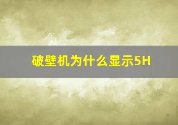 破壁机为什么显示5H