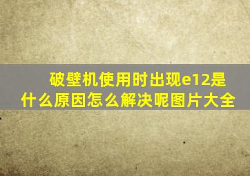 破壁机使用时出现e12是什么原因怎么解决呢图片大全