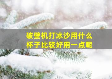 破壁机打冰沙用什么杯子比较好用一点呢