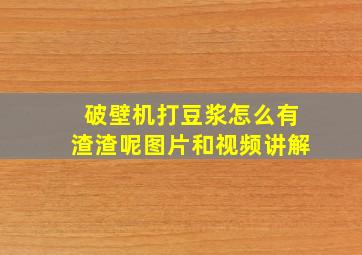 破壁机打豆浆怎么有渣渣呢图片和视频讲解