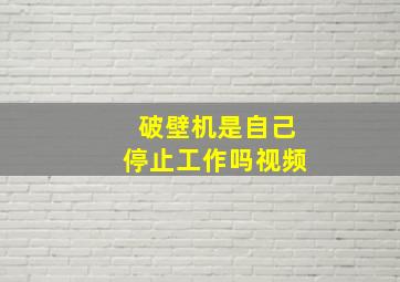 破壁机是自己停止工作吗视频