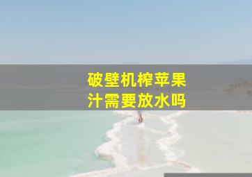 破壁机榨苹果汁需要放水吗