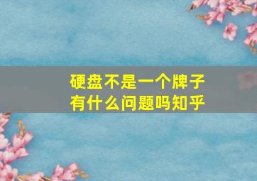 硬盘不是一个牌子有什么问题吗知乎