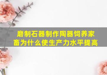 磨制石器制作陶器饲养家畜为什么使生产力水平提高