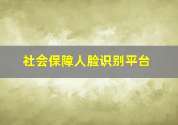 社会保障人脸识别平台