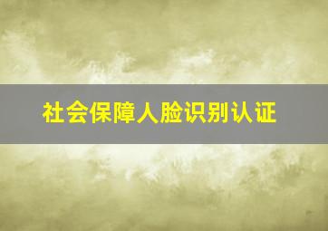 社会保障人脸识别认证