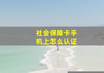 社会保障卡手机上怎么认证