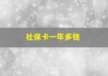 社保卡一年多钱