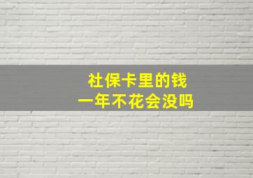 社保卡里的钱一年不花会没吗