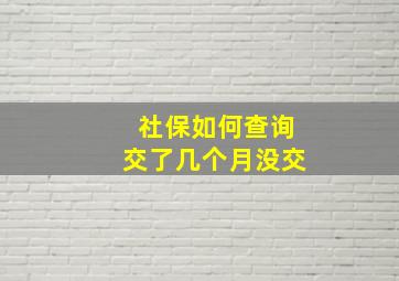 社保如何查询交了几个月没交