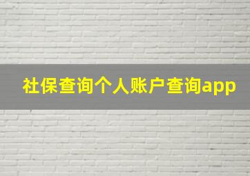 社保查询个人账户查询app