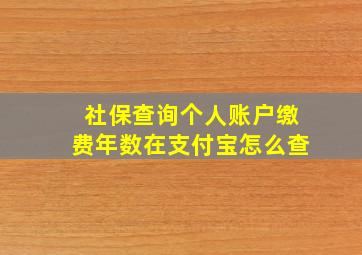 社保查询个人账户缴费年数在支付宝怎么查