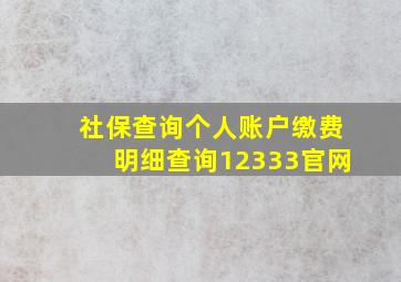 社保查询个人账户缴费明细查询12333官网