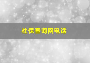 社保查询网电话